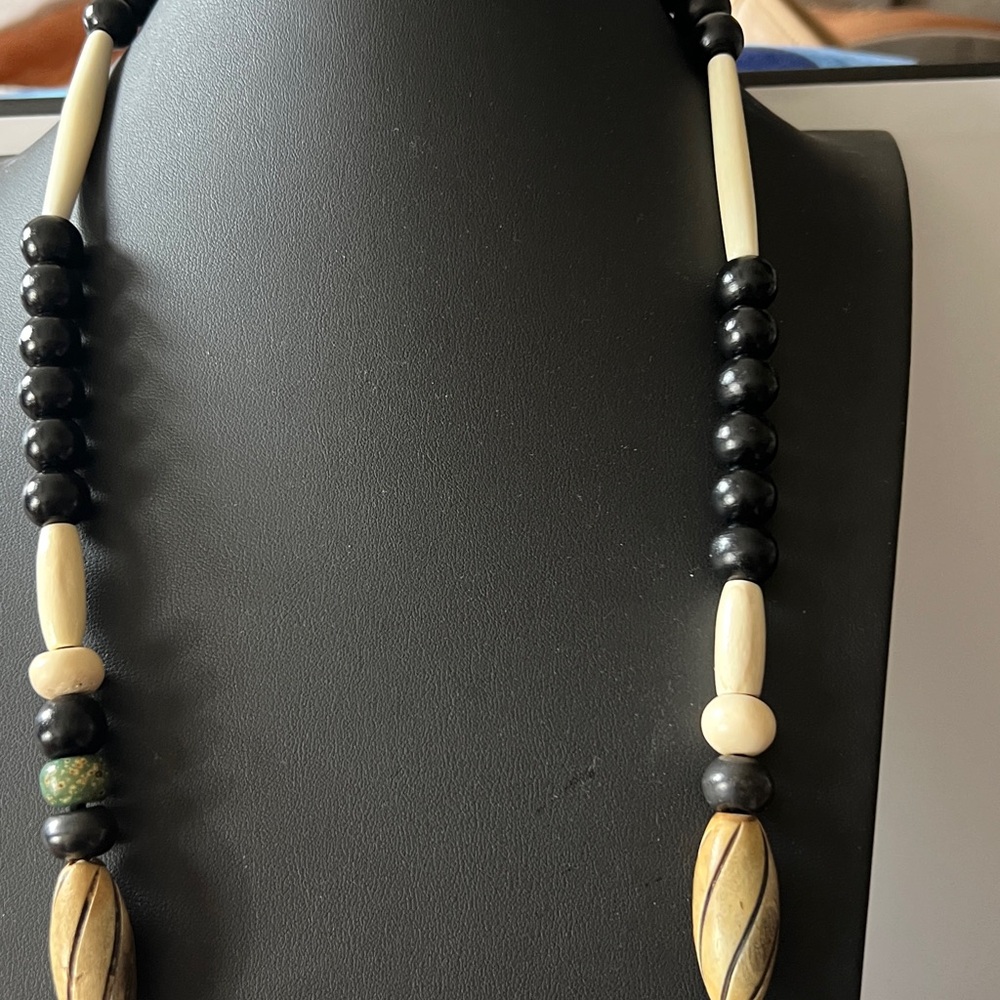 Handcrafted Boho Red Bead Statement Necklace With… - image 2